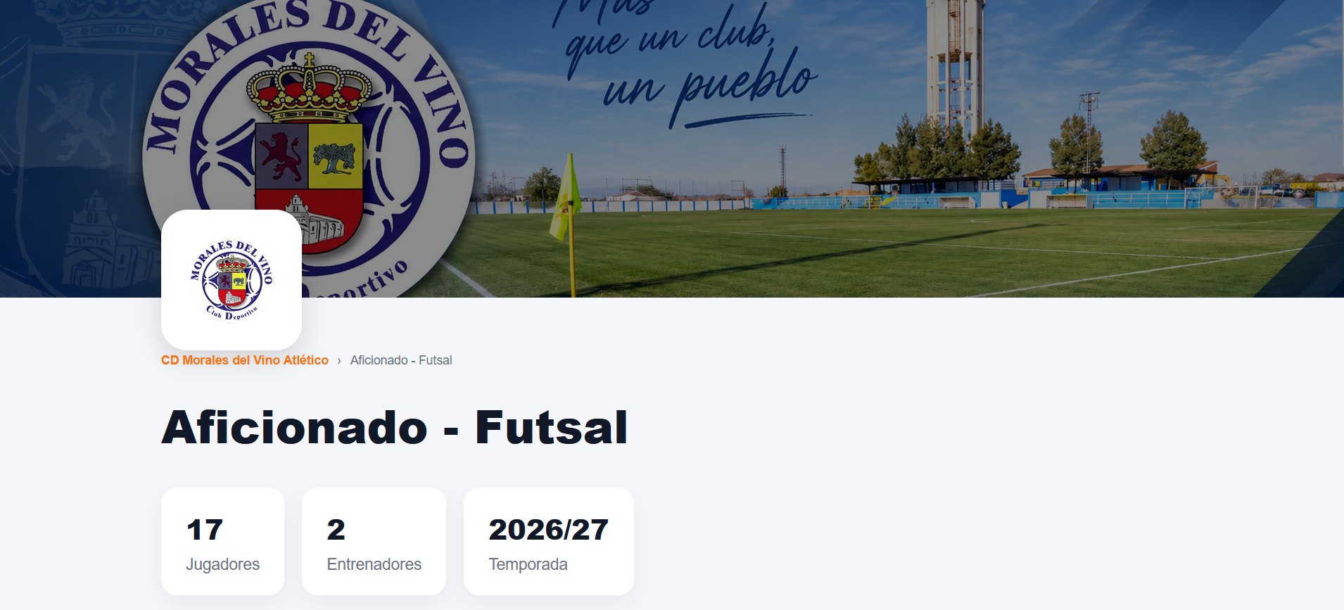 Vista pública de equipos en 101 Club